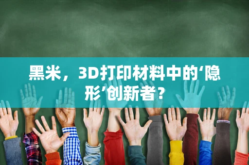 黑米，3D打印材料中的‘隐形’创新者？