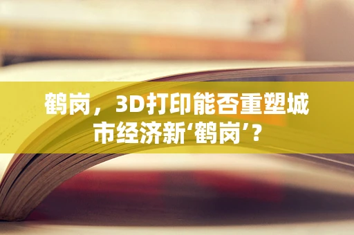 鹤岗，3D打印能否重塑城市经济新‘鹤岗’？