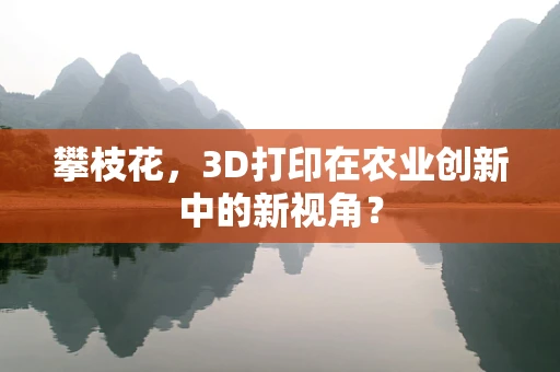 攀枝花，3D打印在农业创新中的新视角？