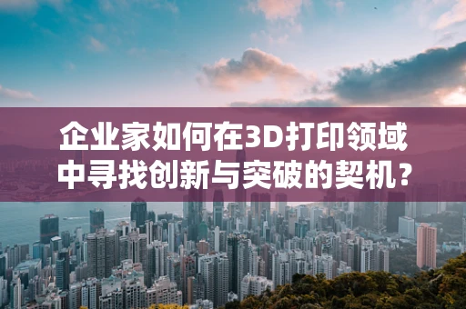 企业家如何在3D打印领域中寻找创新与突破的契机？