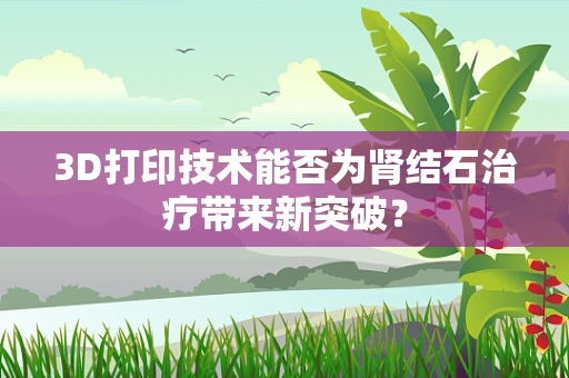 3D打印技术能否为肾结石治疗带来新突破？