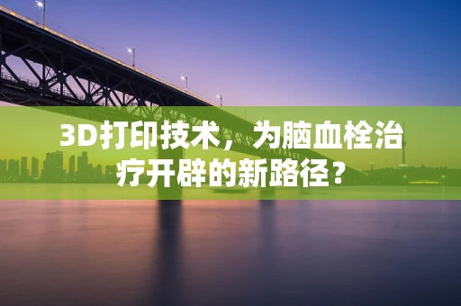 3D打印技术，为脑血栓治疗开辟的新路径？