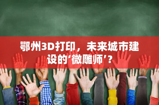鄂州3D打印，未来城市建设的‘微雕师’？