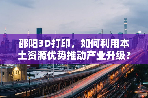 邵阳3D打印，如何利用本土资源优势推动产业升级？