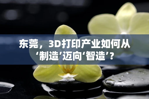 东莞，3D打印产业如何从‘制造’迈向‘智造’？