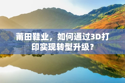 莆田鞋业，如何通过3D打印实现转型升级？