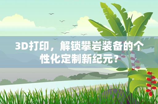 3D打印，解锁攀岩装备的个性化定制新纪元？